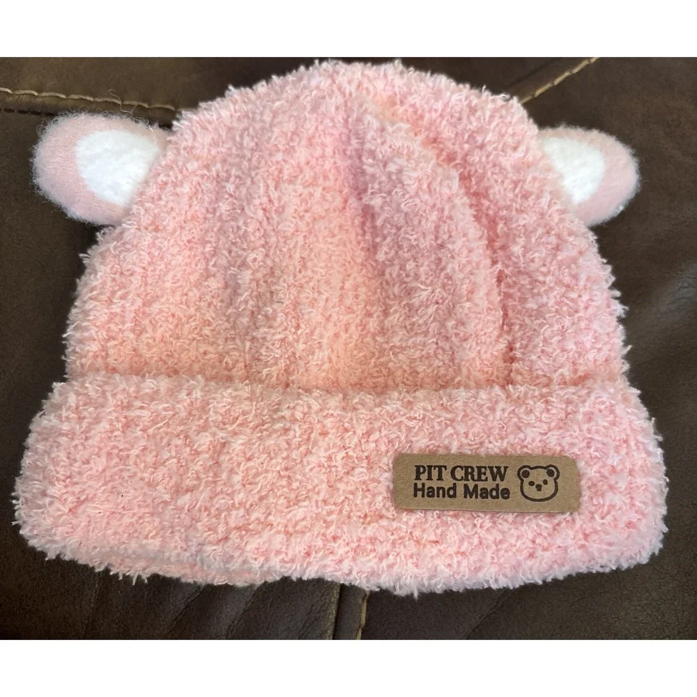Bearpaw 6-12 Month Light Brown Knit Hat W Mittens NWT & Pink Hat 12-24mo.